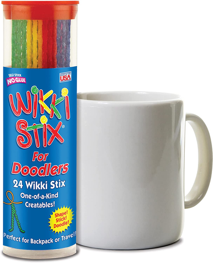 Sensory Fidget Toy, Arts and Crafts for Kids, Non-Toxic, Waxed Yarn, 6 inch, Reusable Molding and Sculpting Sticks, American Made by Wikki Stix, Assorted Colors, 24 pack