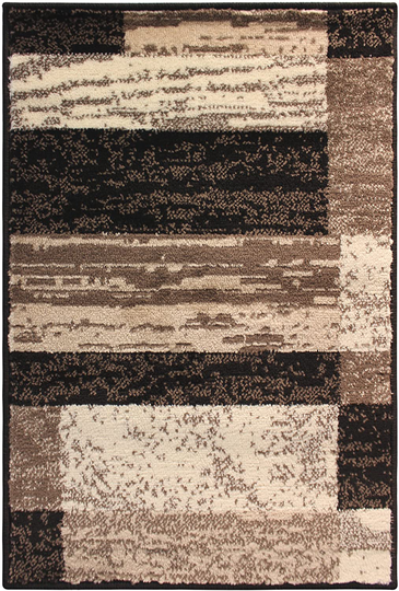 SUPERIOR Rockwood Modern Geometric Patchwork Polypropylene Indoor Area Rug or Runner with Jute Backing, 4' X 6', Light Blue/Ivory