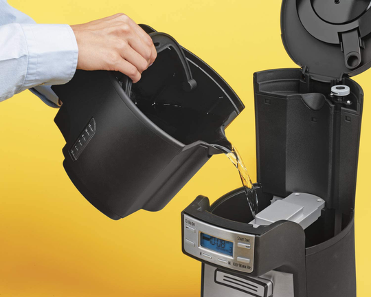Hamilton Beach (48465) Coffee Maker with 12 Cup Capacity & Internal Storage Coffee Pot, Brewstation, Black & Stainless