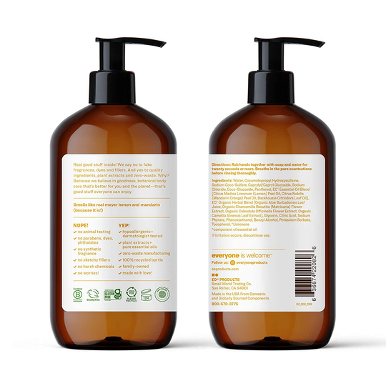 Everyone Liquid Hand Soap, 12.75 Ounce (Pack of 3), Meyer Lemon and Mandarin, Plant-Based Cleanser with Pure Essential Oils (Packaging May Vary)