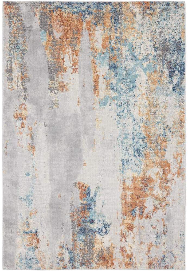 Luxe Weavers Rugs – Euston Modern Area Rugs with Abstract Patterns 7681 – Medium Pile Area Rug, Dark Blue, Light Blue / 2 x 3