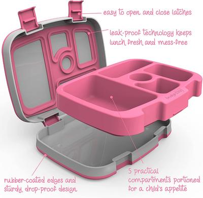 Bentgo Kids Prints Leak-Proof, 5-Compartment Bento-Style Kids Lunch Box - Ideal Portion Sizes for Ages 3 to 7 - BPA-Free, Dishwasher Safe, Food-Safe Materials - 2021 Collection (Puppy Love)