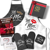 DELUXY Mr and Mrs Aprons For Happy Couple - Memorable Bridal Shower Gifts For Bride, Wedding Gifts For Couples Unique 2021, Engagement Gifts For Couples Aprons Set, Anniversary- Romantic Recipe Book