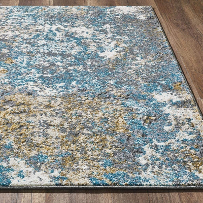 Luxe Weavers Rug – Persian Rugs 6490 Abstract Area Rug – Modern Design, Medium Pile, Blue / Size 5 x 7