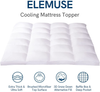 ELEMUSE Queen White Cooling Mattress Topper for Back Pain, Extra Thick Mattress pad Cover, Plush Soft Pillowtop with Elastic Deep Pocket, Overfilled Down Alternative Filling