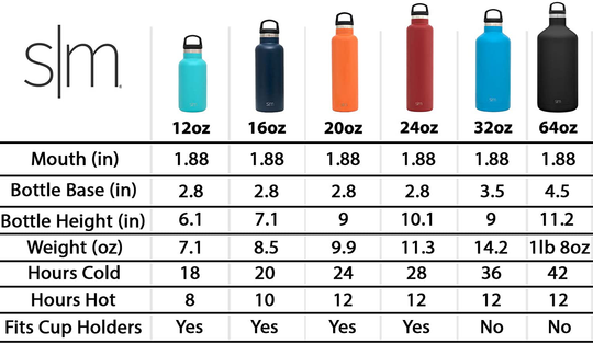 Simple Modern Insulated Water Bottle with Handle Lid Reusable Ascent Narrow Mouth Stainless Steel Thermos Flask, 20oz Handle Lid, Ombre: Sweet Taffy