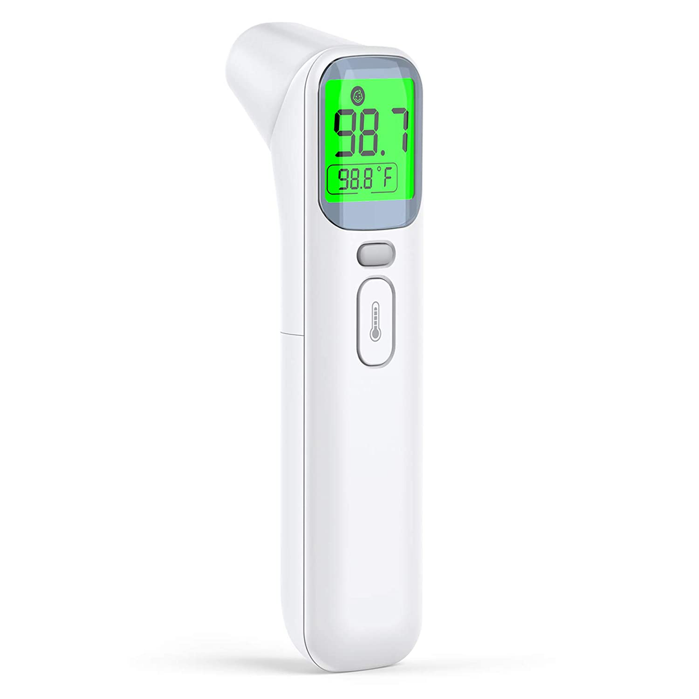 Infrared Thermometer Forehead Ear Thermometer for Fever, KKmier Digital Medical Thermometer No Touch LCD Instant Readings, Memory Function with Color Change Alarm for Adults Baby Kids