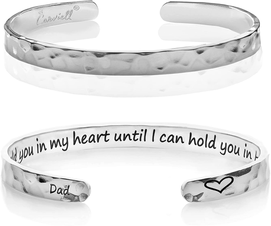 Carviell Bracelets for Women, Personalized Gifts for Her, Mom, Best Friend, Inspirational Friendship Cuff for Teen Girls, Engraved, Birthday Gift Jewelry