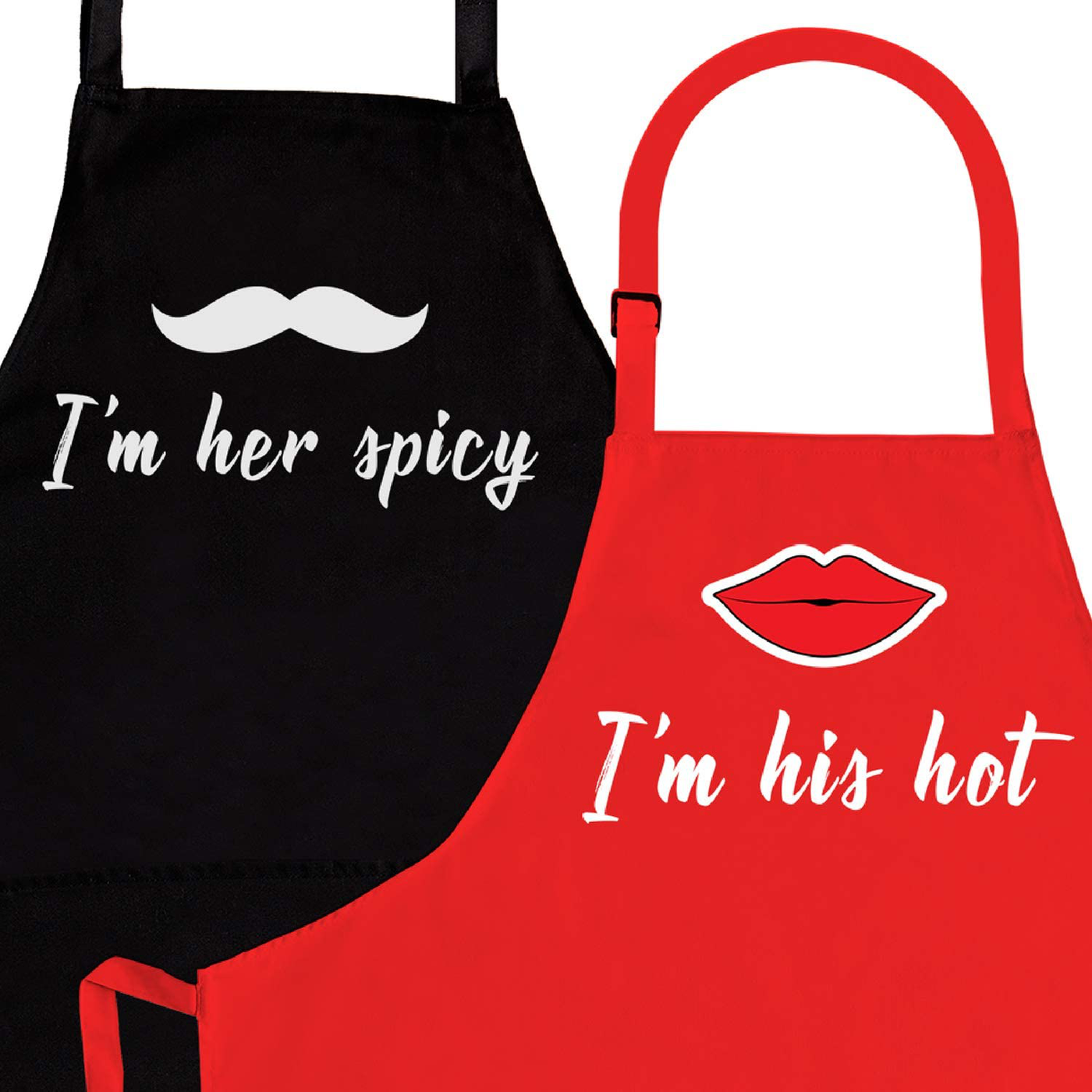 Nomsum, Mr. and Mrs. Right Apron Set, Couples Gift Set for Engagements, Weddings, Anniversaries and More, 2-Piece, Mr Right Mrs Always Right, One-size