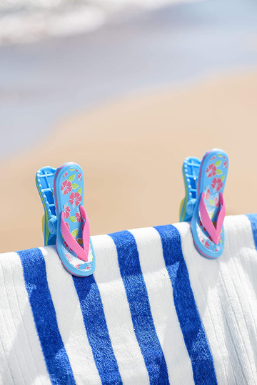 Flip Flop BocaClips by O2COOL, Beach Towel Holders, Clips, Set of two, Beach, Patio or Pool Accessories, Portable Towel Clips, Chip Clips, Secure Clips, Assorted Styles