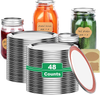 144-Count, Wide Mouth Mason Jar Lids, Canning Lids, for Ball and Kerr Jars, Split-Type Airtight Leakproof Thickened Food Grade Tinplate Material, with 24 Labels, without Bands