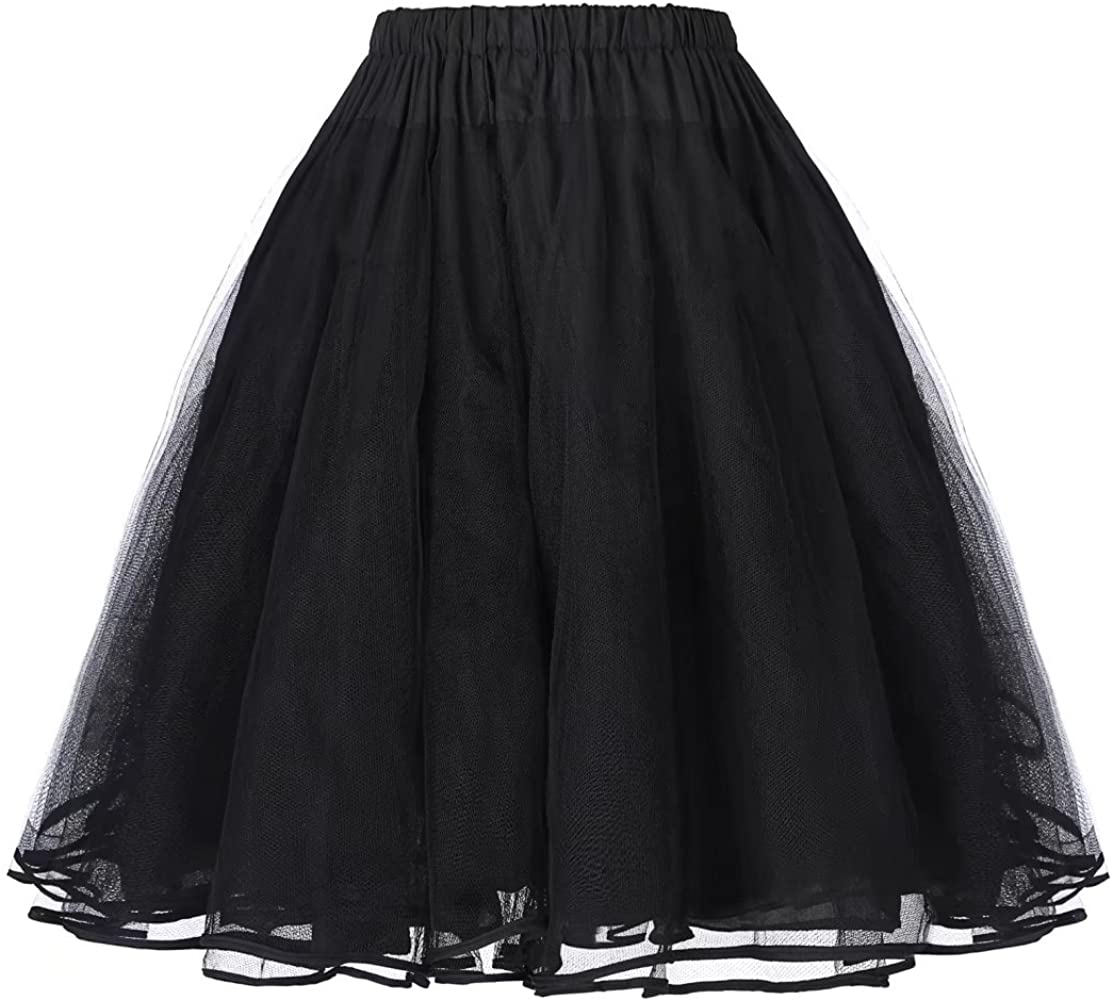 Belle Poque Women's Petticoat Crinoline 50's Christmas Tutu Underskirts (3 Layers)