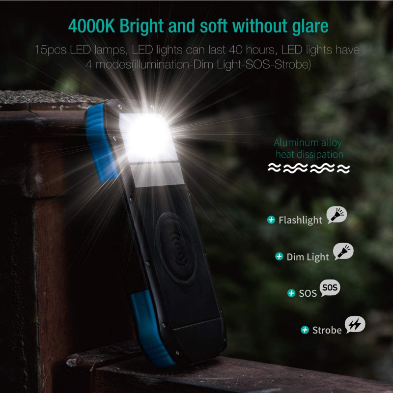 16000mAh Waterproof Solar LED Flashlight With Qi Wireless Charger And 2 USB Ports