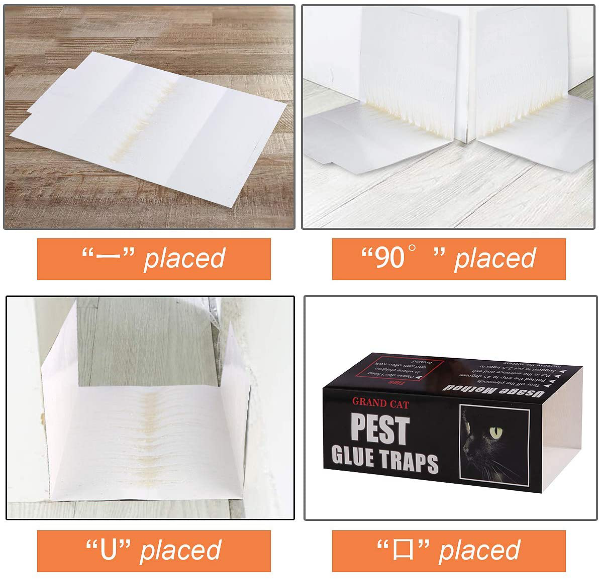 Mouse Glue Traps Large Size,5 Pieces Peanut Butter Mouse Traps Glue Pads Super Sticky Boards for Indoor and Outdoor Mice, Rats, Cockroach, Spiders