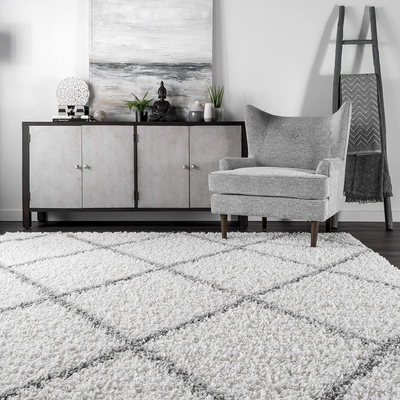 nuLOOM Tess Cozy Soft & Plush Modern Area Rug, 5' Square, White