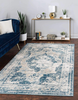 Unique Loom Sofia Collection Area Traditional Vintage Rug, French Inspired Perfect for All Home Décor, 4' 0 x 6' 0 Rectangular, Blue/Light Blue