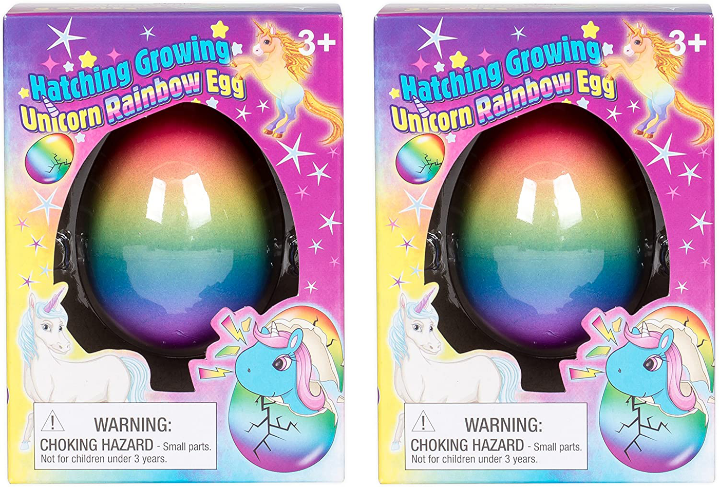 2 Pack Surprise Growing Unicorn Hatching Rainbow Egg for Kids