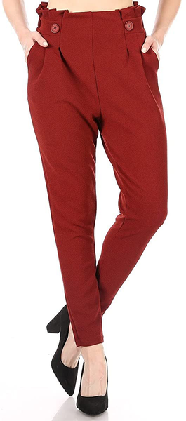 ShoSho Womens Solid Color Loose Fit Jogger Harem Pants Casual Bottoms  Skinny Self Tie : : Clothing, Shoes & Accessories