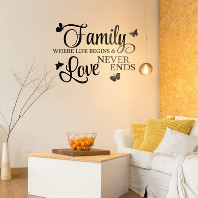 Zonon 4 Pieces Vinyl Wall Decals Faith Makes All Things Possible Live Every Moment Sticker Family Vinyl Wall Stickers Quotes Motivational Wall Quote Sayings Butterfly Wall Stickers Home Decors