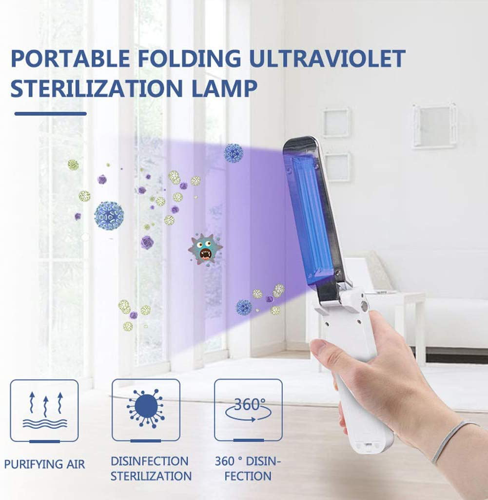 BEWITU Handheld Sterilization Wand UV Light Sanitizer Portable Travel Ultraviolet Sanitizer for Phone Toys Hotel Household Wardrobe Toilet Car Pet Area