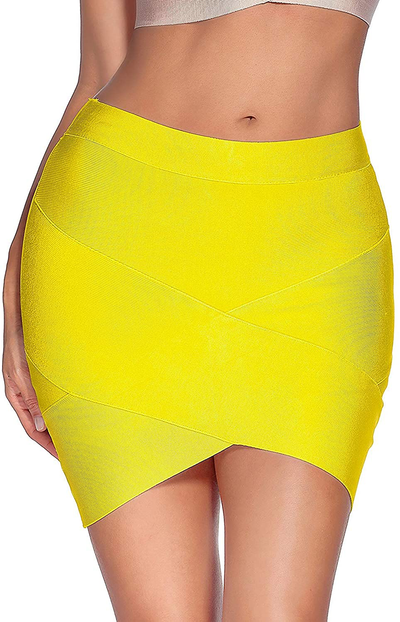 meilun Women's Rayon Bandage Bodycon Mini Skirt