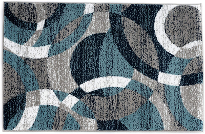 Rugshop Contemporary Modern Circles Abstract Area Rug 2' x 3' Blue