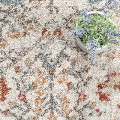 nuLOOM Rose Persian Vintage Area Rug, 6' 7" Square, Beige