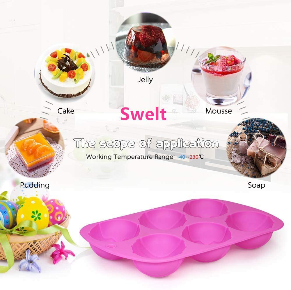 2 Pieces Easter Egg Shaped Silicone Cake Mold, Trays Cooking Supplies for Chocolate, Candies, Ice Cube Trays Baking Molds