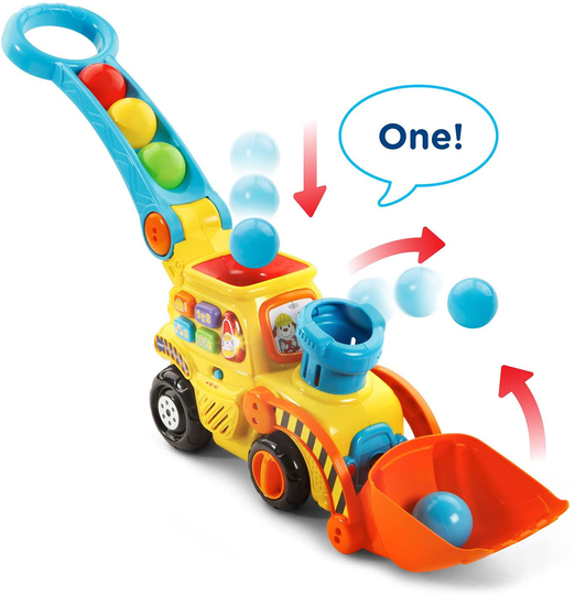 VTech Pop-a-Balls Push & Pop Bulldozer,Yellow