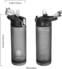 Diller Water Bottle with Straw - 25 Oz US Tritan BPA Free Sport Water Bottle with Flip-Flop Lid