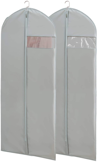 Dress Bags for Gowns Long, 65'' Long Dress Clear Garment Bag(Set of 2, 23.3'' X 65'' )