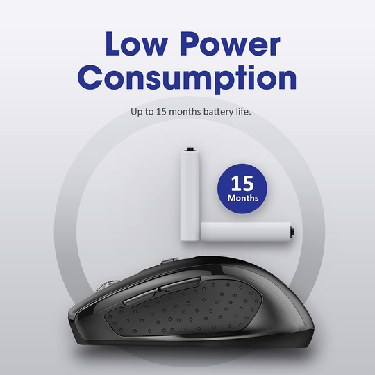 POLEYN Wireless Mouse for Laptop, Ergonomic Computer Mouse 2.4G with 5 Adjustable DPI Levels, 6 Buttons Cordless Mouse Wireless Mice USB Mouse for Laptop PC Notebook Windows Mac