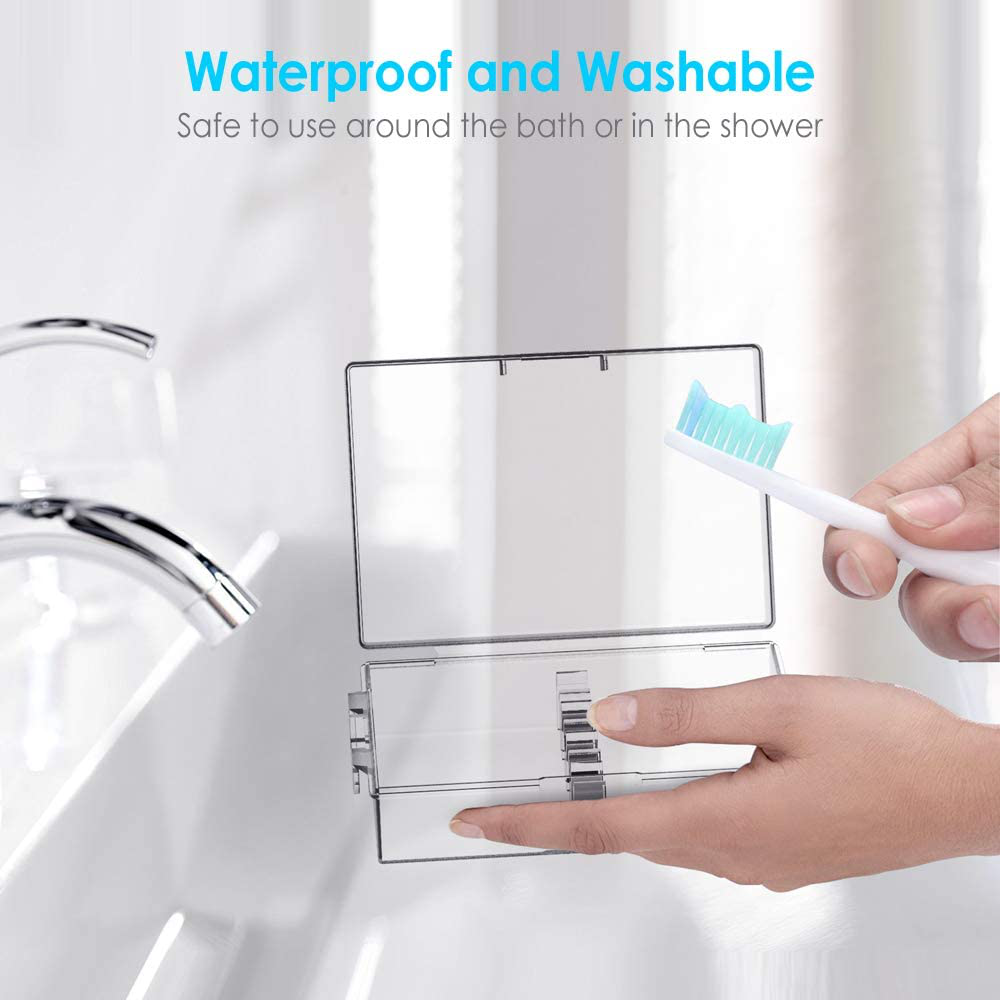 Toothbrush Heads Cover - Enerfort Travel Brush Head Protector Storage Case for Oral B or Philips Electric Toothbrush Heads, 1PC, Clear (White)