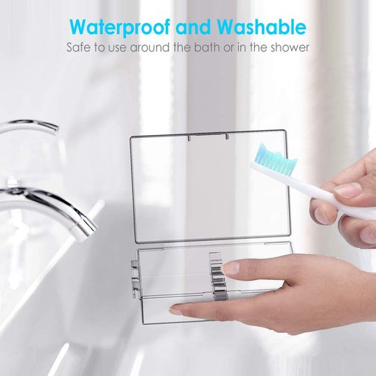 Toothbrush Heads Cover - Enerfort Travel Brush Head Protector Storage Case for Oral B or Philips Electric Toothbrush Heads, 1PC, Clear (White)