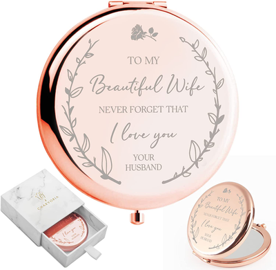 Gifts for Wife – to My Wife Rose Gold Mirror I for Her I Wife Birthday Gift, Christmas & Holidays I Romantic Year for Wife Gift I Love You Gifts for Her from Husband