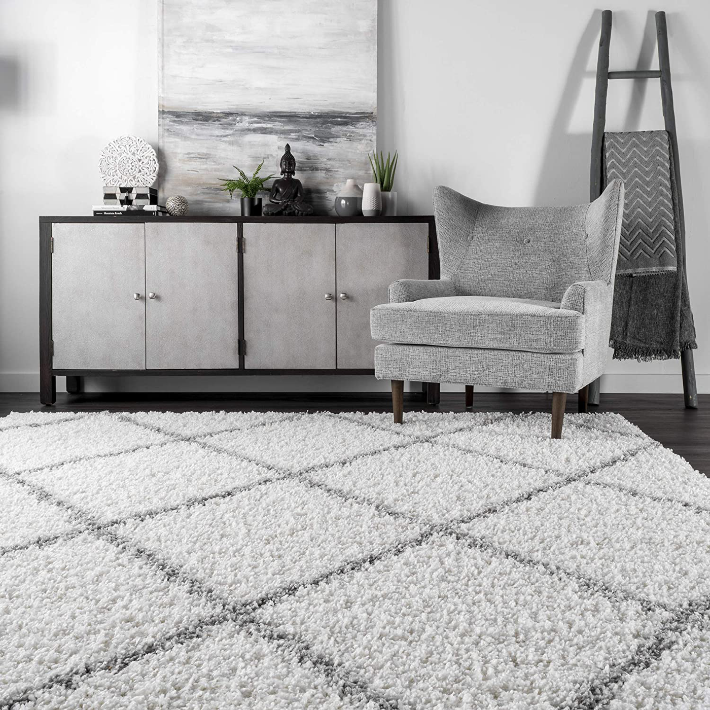 nuLOOM Tess Cozy Soft & Plush Modern Area Rug, 5' 3" x 5' 3" Round, White