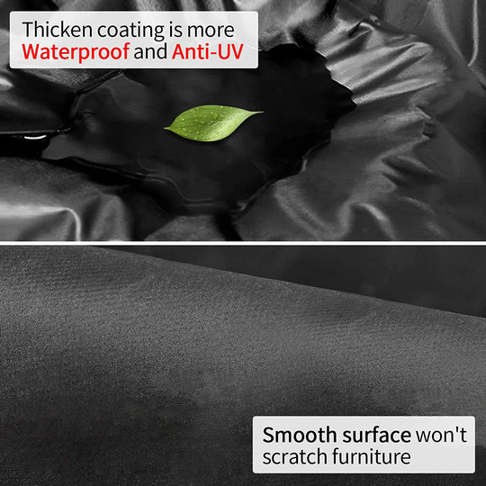 ESSORT Outdoor Furniture Cover Waterproof Patio Table Covers, 4-6 Seats Heavy Duty Windproof Square Garden Table Sofa Cover, UV-Resistan (83.5''x48.4''x29'')