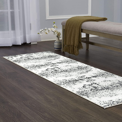 Home Dynamix Boho Makenna Area Rug, 1'6"x7'2" Runner, Ivory/Gray