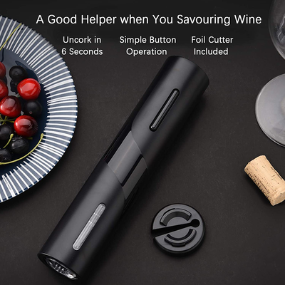 One Click Automatic Electric Wine Bottle Corkscrew Opener with Foil Cutter