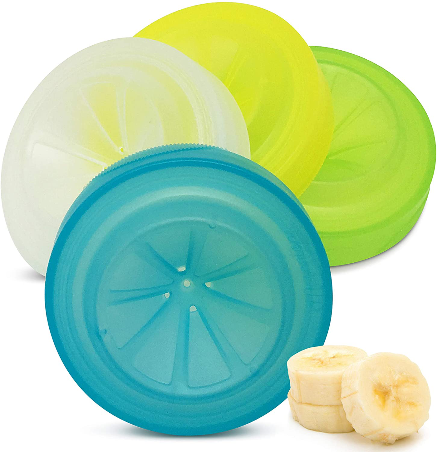 Masontops Trap Caps - Reusable Indoor/Outdoor Fruit Fly Trap Catching Lids - Fits Any Regular Mouth Mason Jar - 4 Pack