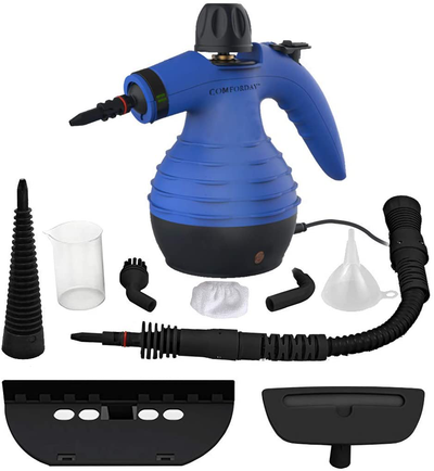 Comforday Handheld Pressurized Steam Cleaner- Multi Purpose Eco-Friendly Steamer with 9-Piece Accessories Steam Cleaning Machine for Stain Removal, Curtains, Car Seats,Floor,Window