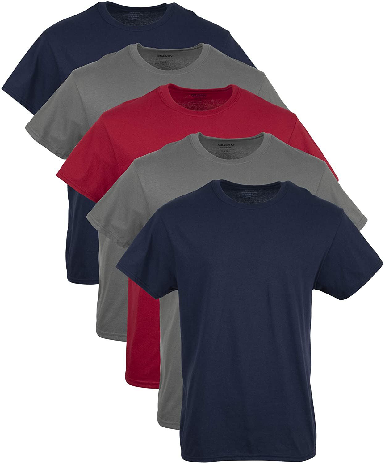 5 Pack Men's Crew T-Shirts in Assorted Colors