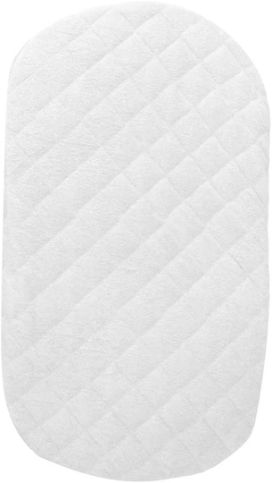 Bamuho 2 Pack Waterproof Halo Bassinet Mattress Pad Cover/Protector Fit Hourglass Swivel Sleeper Mattress Pad, Comfortable and Soft Bamboo Fabric，White