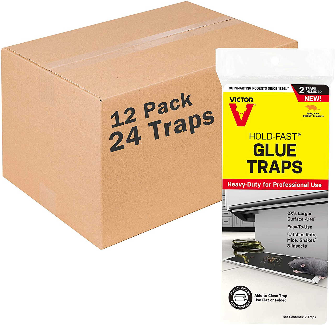 Victor M669 Hold-Fast Rat Glue Traps,Black