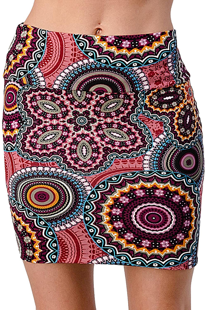 Fashionazzle Women's Casual Rayon Stretchy Bodycon Pencil Mini Skirt