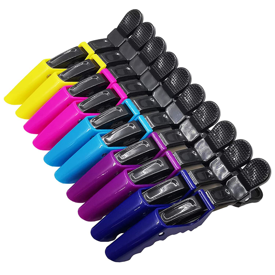 Hair Clips for Women by HH&LL – Wide Teeth & Double-Hinged Design – Alligator Styling Sectioning Clips of Professional Hair Salon Quality - 10Pack (Mixing)