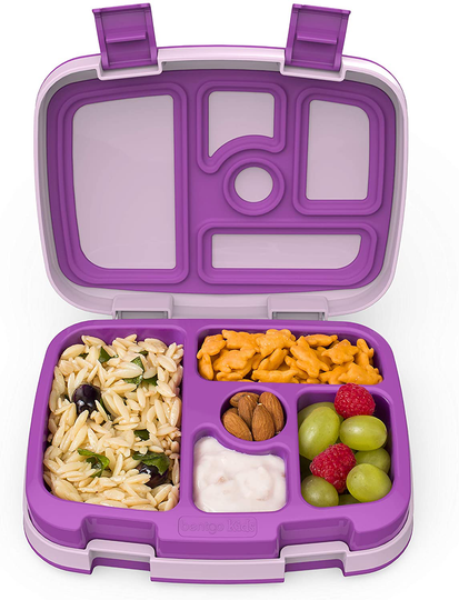 Bentgo Kids Children’s Lunch Box - Leak-Proof, 5-Compartment Bento-Style Kids Lunch Box - Ideal Portion Sizes for Ages 3 to 7 - BPA-Free, Dishwasher Safe, Food-Safe Materials (Purple)