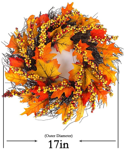 Tulip Wreath for Front Door, Heflashor 19 Inch Silk Flower Wreath Large Fall Door Wreath Artificial Floral Wreath for Home Wall Wedding Office Party Fistival Welcome Decor