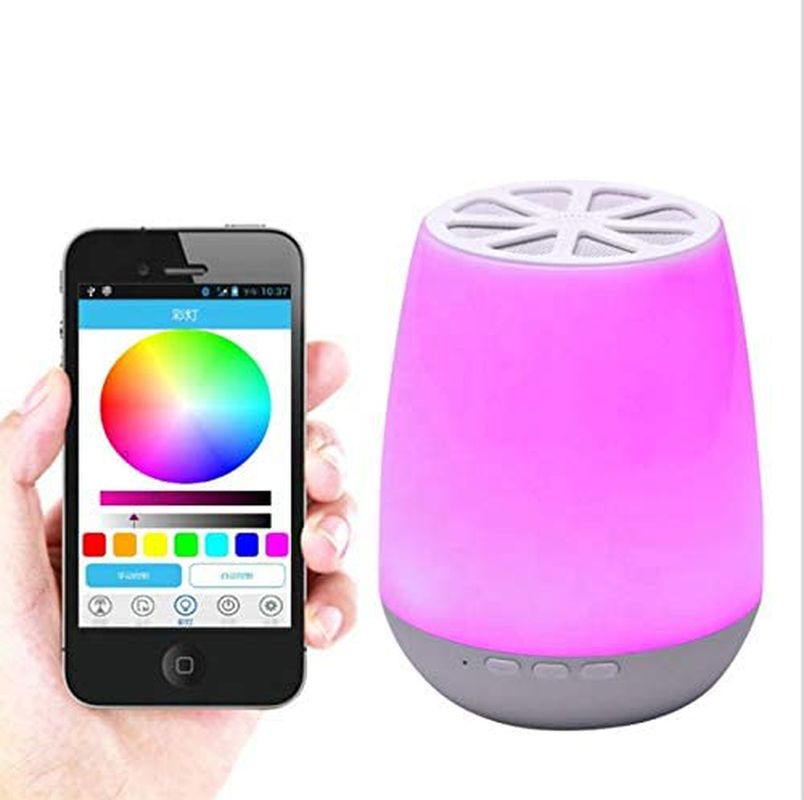 LED Light Bluetooth Speaker with LED Lights - Rechargeable - Portable - 1600 LED Light Colors - Smart Phone Controlled - Wireless