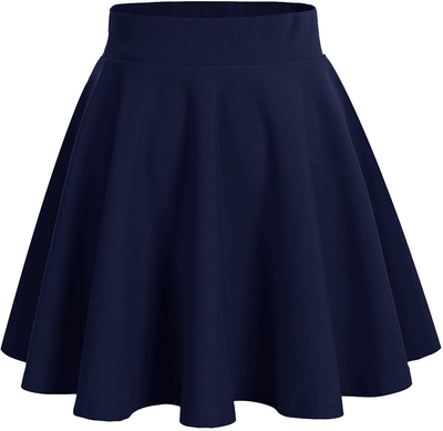 DRESSTELLS Skirt for Women Mini Skirts Versatile A-line Basic Stretchy Flared Skater Skirt